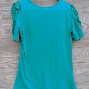Rue21 Teal Lace Sleeve Top